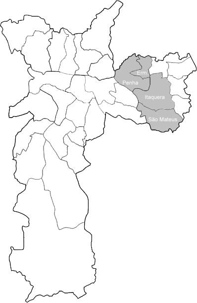 মানচিত্র জোন লেস্টে 1 সাও পাওলো