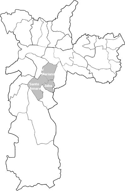 মানচিত্র জোন Centro-Sul সাও পাওলো