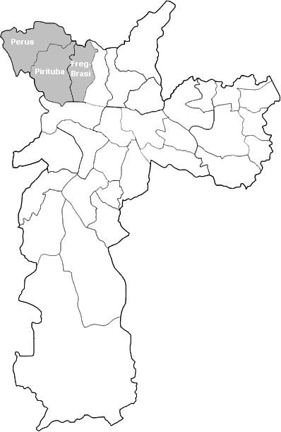 মানচিত্র জোন Noroeste সাও পাওলো