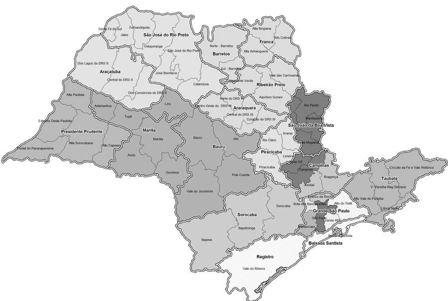 মানচিত্র, সাও পাওলো, কালো এবং সাদা