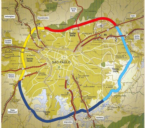 মানচিত্র সাও পাওলো beltway
