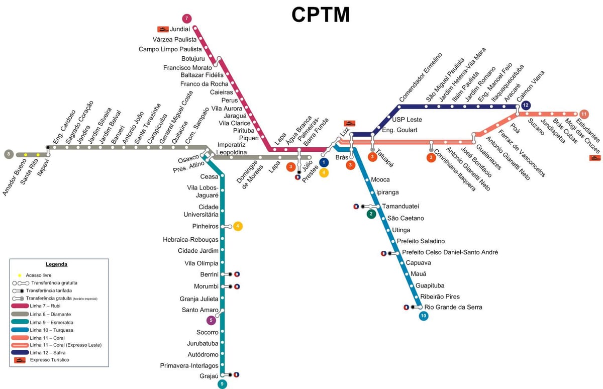মানচিত্র সাও পাওলো CPTM