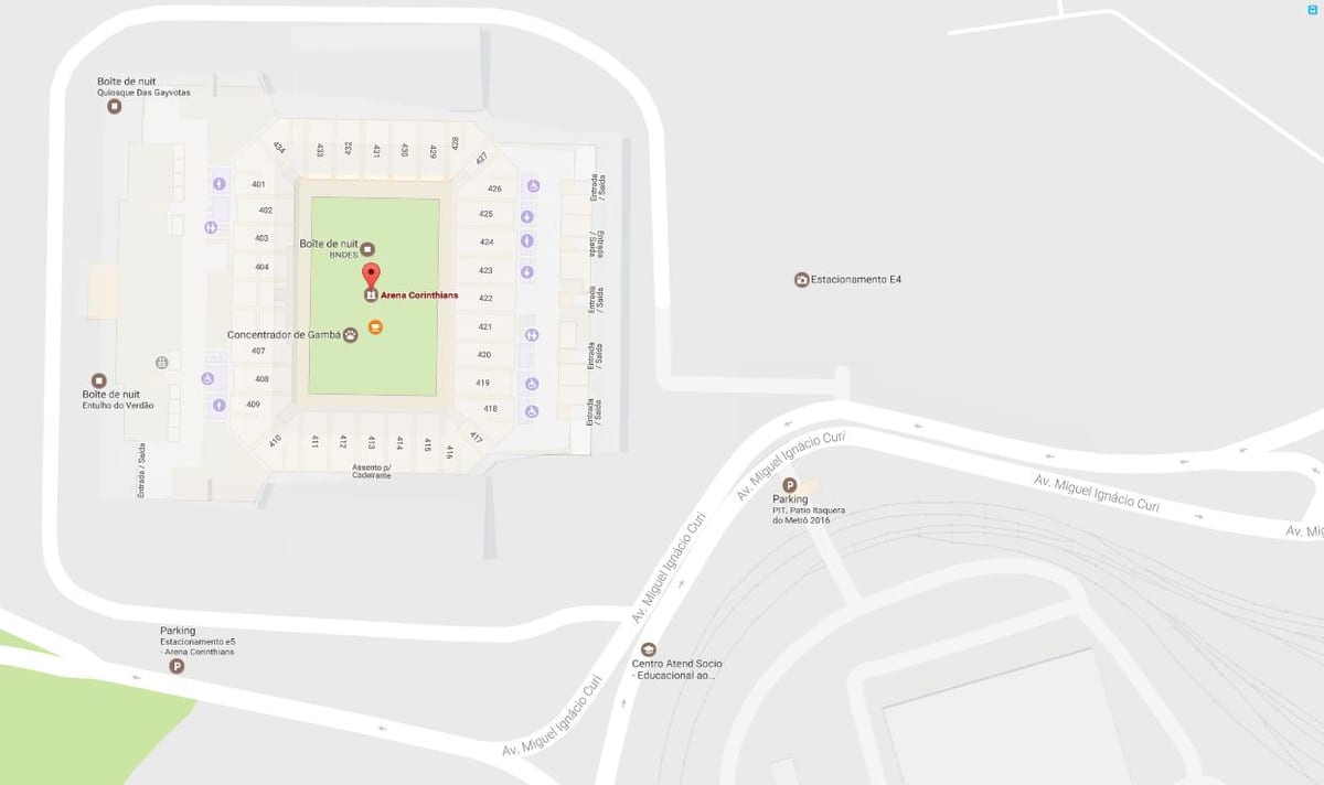 Map of Arena Corinthians - অ্যাক্সেস