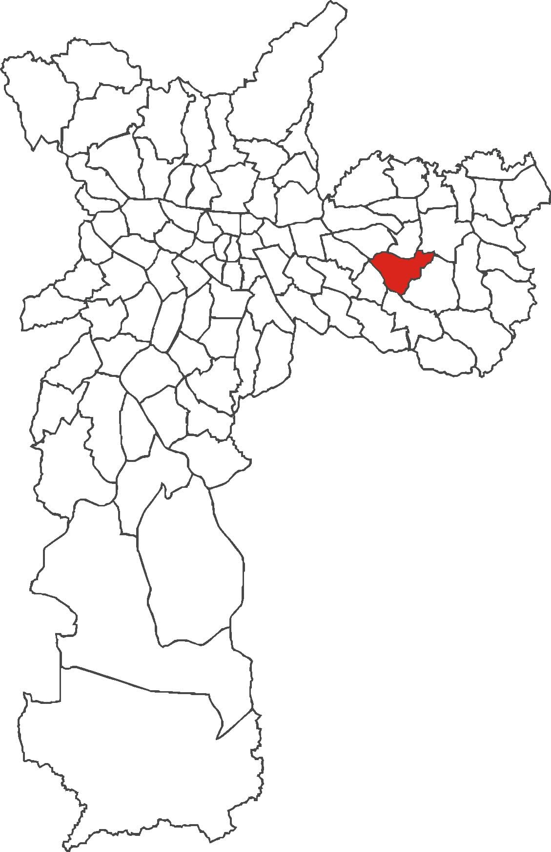 মানচিত্র এর Cidade Líder জেলা