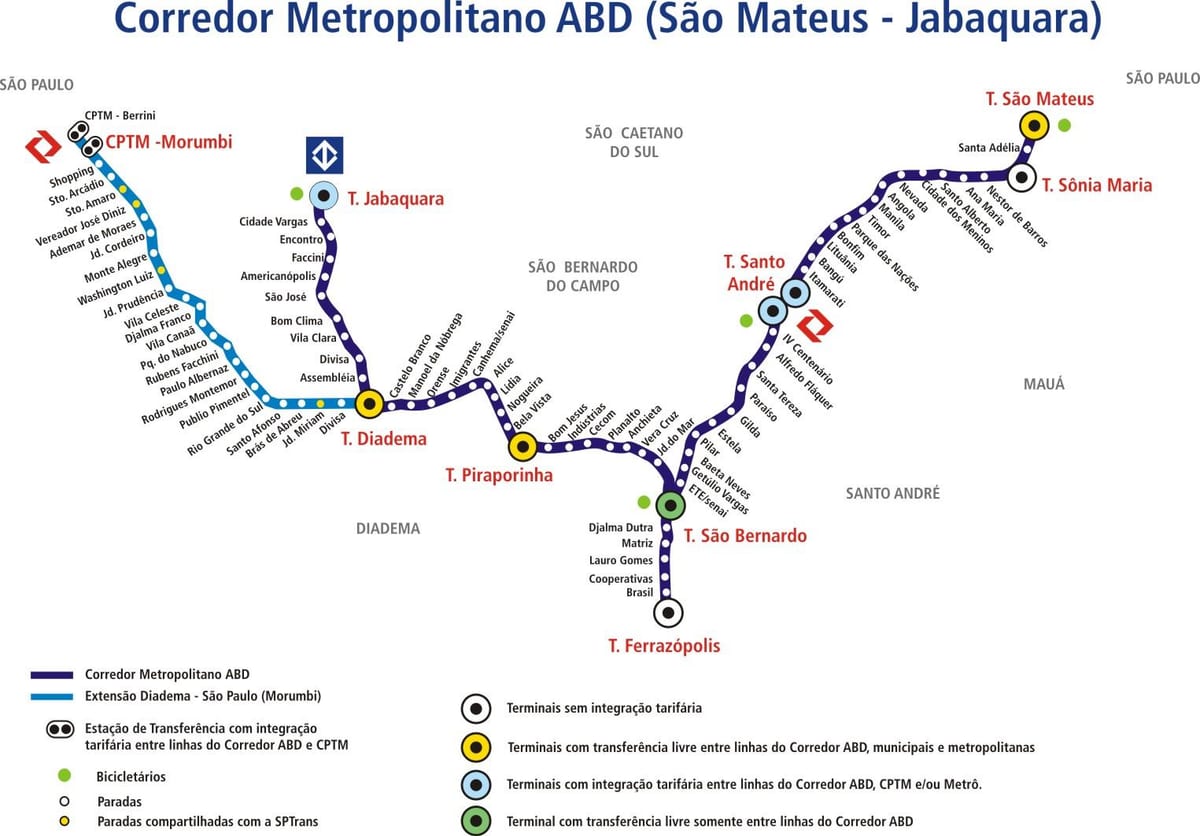 মানচিত্র corredor metropolitano AHMAD