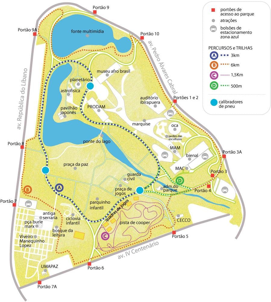 মানচিত্র Ibirapuera পার্ক