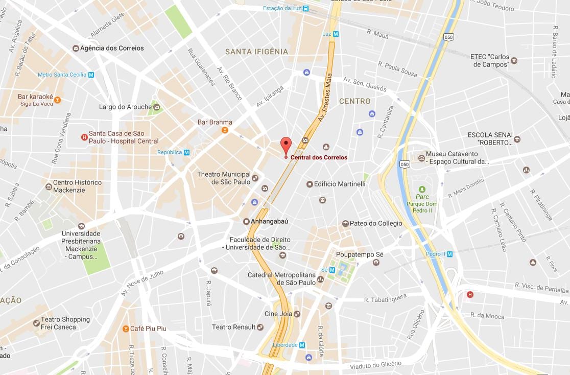 মানচিত্র এর Palácio dos Correios সাও পাওলো
