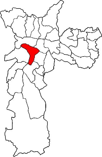 মানচিত্র Pinheiros উপ-প্রিফেকচার, সাও পাওলো