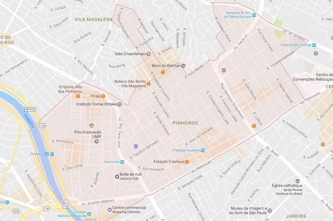 মানচিত্র Pinheiros সাও পাওলো