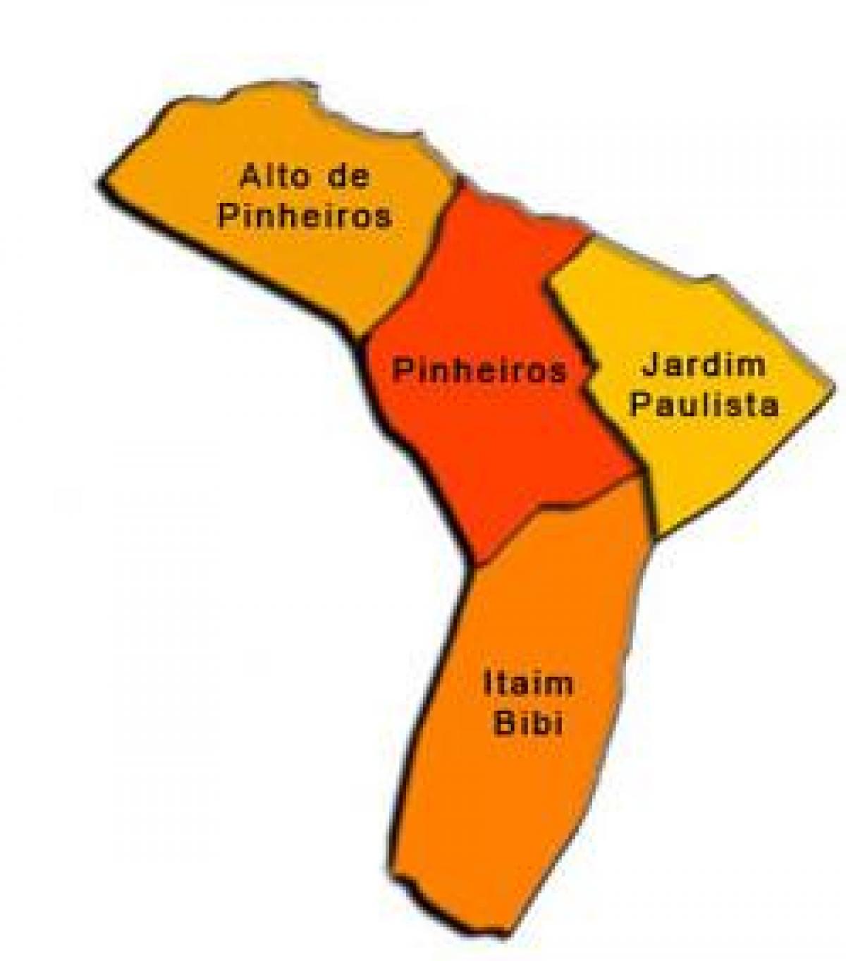 মানচিত্র Pinheiros উপ-প্রিফেকচার