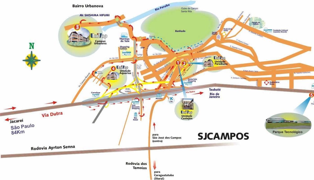 মানচিত্র UNIVAP সাও পাওলো