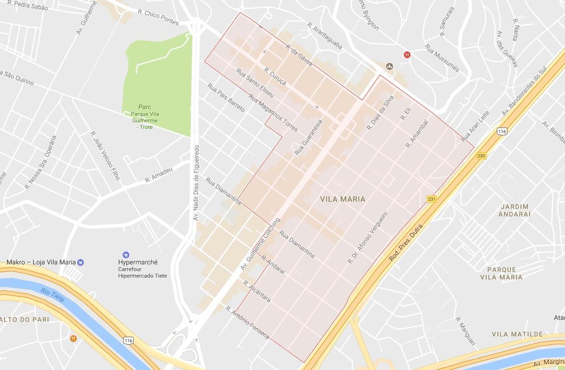 মানচিত্র এর Vila Maria সাও পাওলো