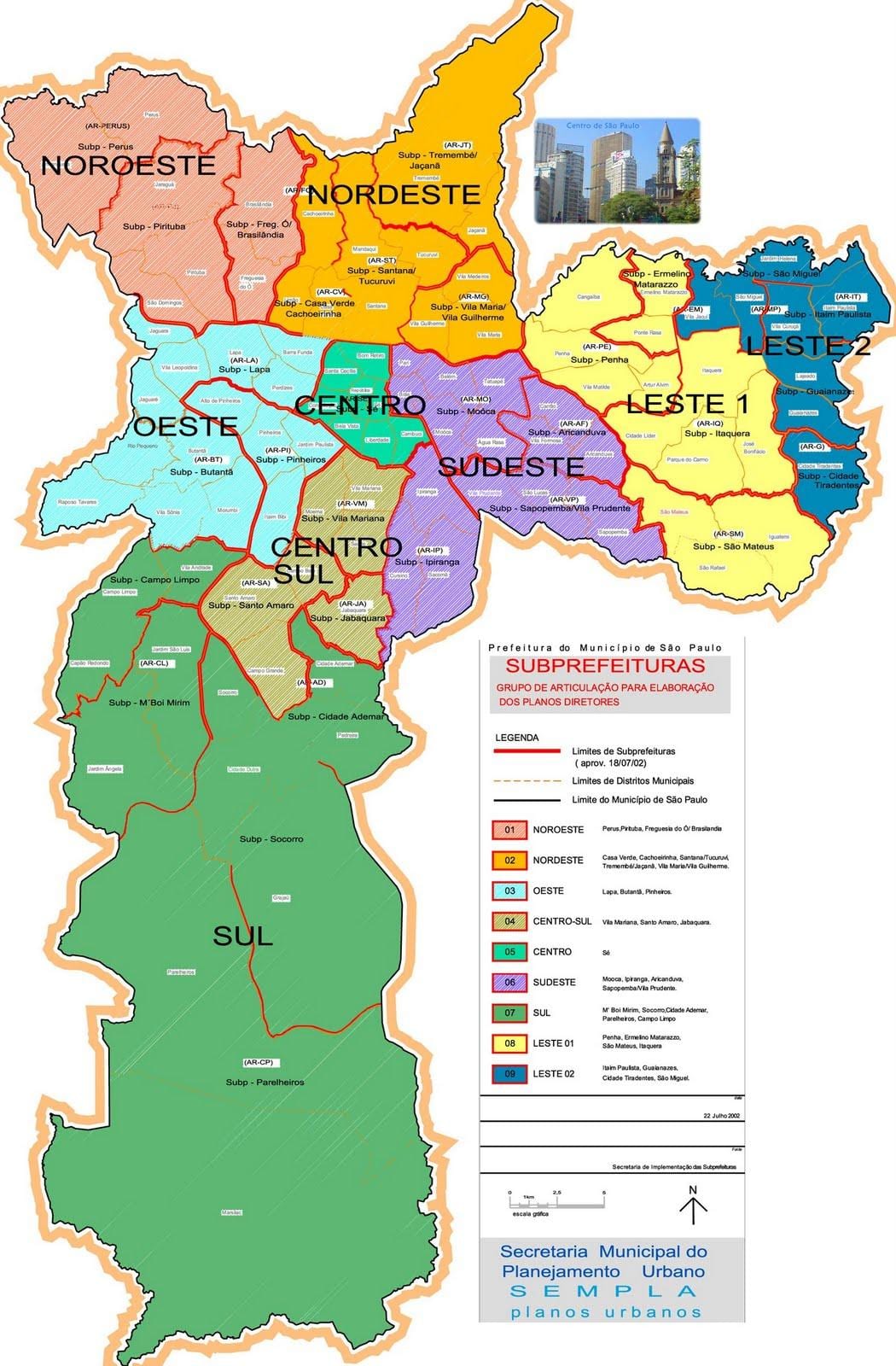 মানচিত্র zonas সাও পাওলো