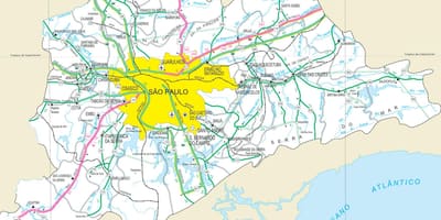 মানচিত্র মহাসড়ক উপকণ্ঠে সাও পাওলো
