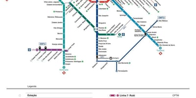 মানচিত্র সাও পাওলো CPTM পরিবহন