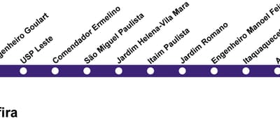 মানচিত্র CPTM সাও পাওলো - লাইন 12 - নীলা