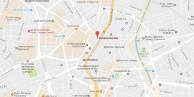 মানচিত্র এর Palácio dos Correios সাও পাওলো