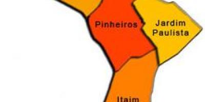 মানচিত্র Pinheiros উপ-প্রিফেকচার